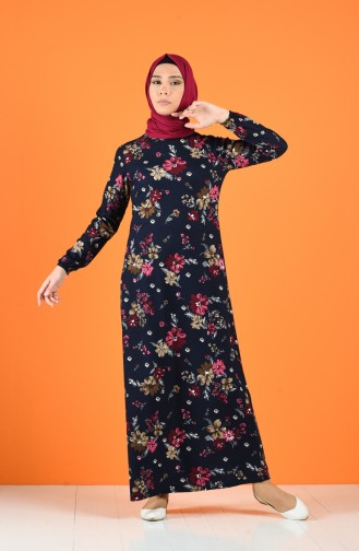 فستان أزرق كحلي 8870-02