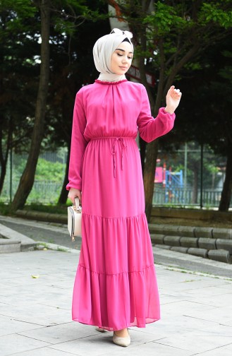 Fuchsia Hijab Kleider 8037-13