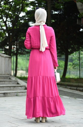 Fuchsia Hijab Dress 8037-13
