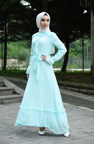 Mint Green Hijab Dress 8044-11