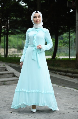 Mint Green Hijab Dress 8044-11