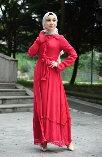 Dark Fuchsia Hijab Dress 8044-14