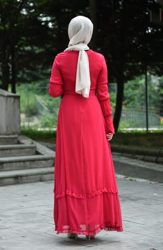 Dark Fuchsia Hijab Dress 8044-14