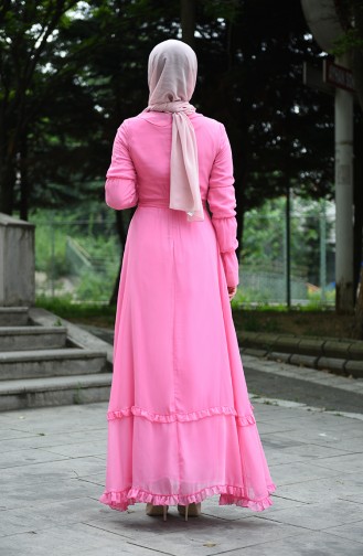 Rosa Hijab Kleider 8044-17