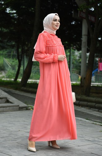 Chiffon Abendkleid 8127-03 Lachs 8127-03