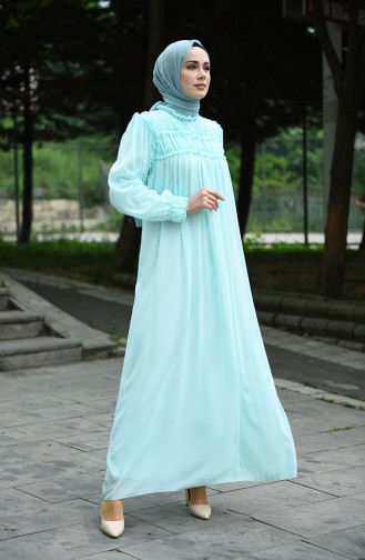 Mint Green Hijab Dress 8127-08