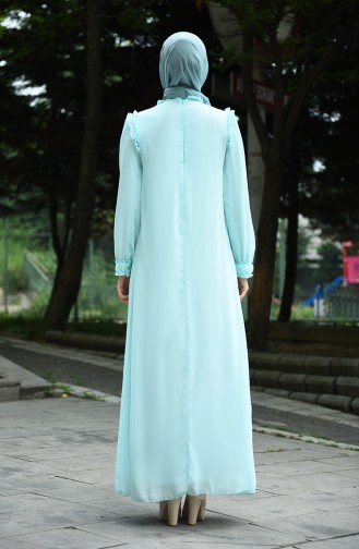 Mint Green Hijab Dress 8127-08