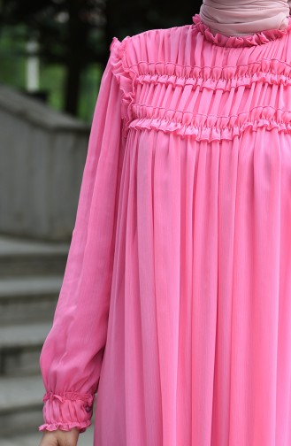 Draped Chiffon Evening Dress Pink 8127-09