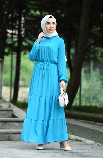 Turquoise İslamitische Jurk 8037-06