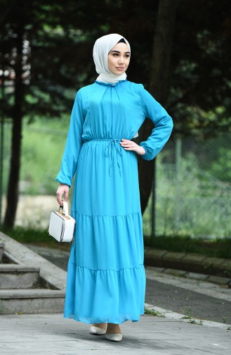 Robe Hijab Turquoise 8037-06