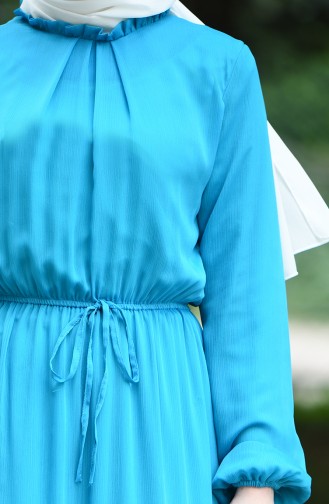 Turquoise Hijab Dress 8037-06