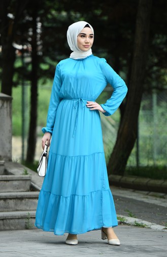 Robe Hijab Turquoise 8037A-01