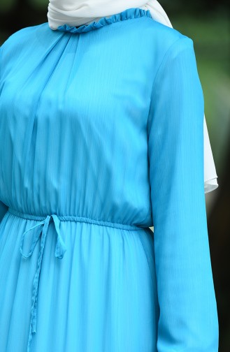 Turquoise Hijab Dress 8037A-01