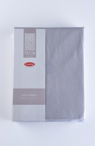 Poplin 100X200 Fıtted Yastık Kılıflı Çarşaf Açık Gri 9565