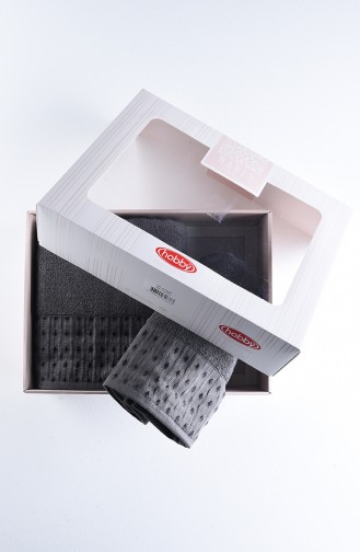 Hobby Çisil 2 li Set Banyo Havlu Takımı 50X90 ve 70x140 51-01 Antrasit