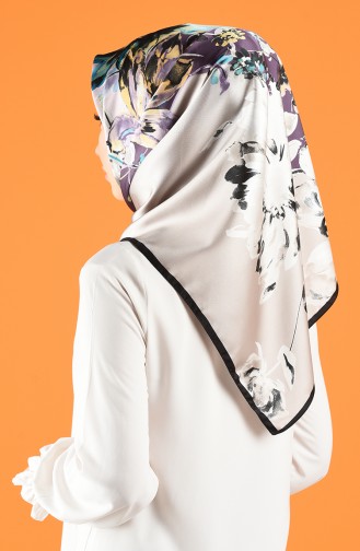 Karaca Desenli Rayon Eşarp 90682-05 Siyah Taş