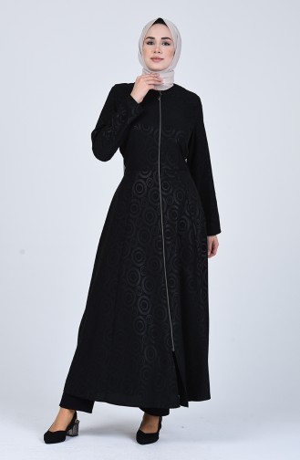 Abaya mit Reissverschluss 1083-01 Schwarz 1083-01