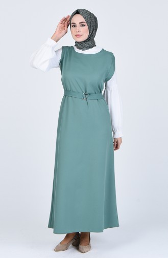 Unreife Mandelgrün Hijab Kleider 5307-01