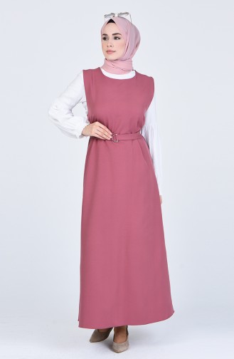 Beige-Rose Hijab Kleider 5307-03