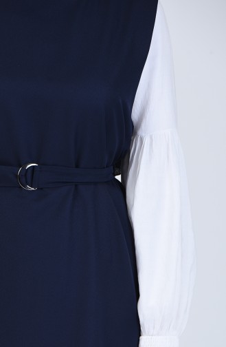 Navy Blue Hijab Dress 5307-05