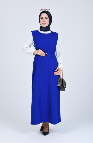 Belted Gilet Dress 5307-06 Saxe Blue 5307-06