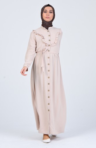 Button-down Belt Dress 8018-05 Beige 8018-05