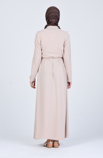 Button-down Belt Dress 8018-05 Beige 8018-05