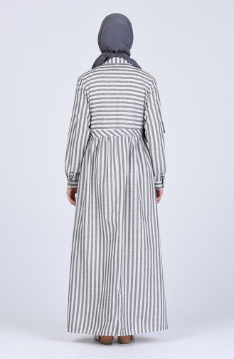 Striped Dress 5090-01 Gray Cream 5090-01