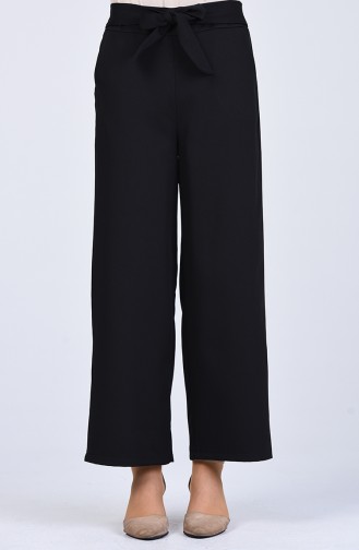 Belted wide Leg Pants 1502-02 Black 1502-02