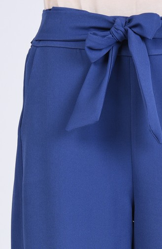 Belted wide-leg Trousers 1502-03 Indigo 1502-03