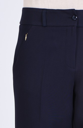 Classic Trousers with Pockets 0107-01 Navy Blue 0107-01