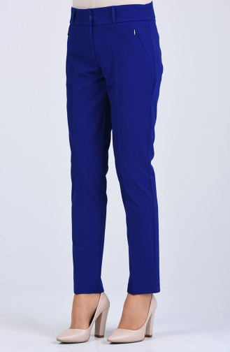 Classic Trousers with Pockets 0107-02 Saxe Blue 0107-02