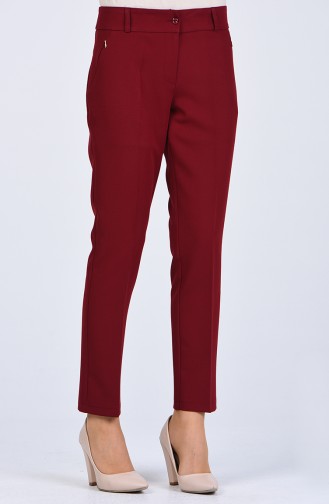 Classic Trousers with Pockets 0107-03 Burgundy 0107-03