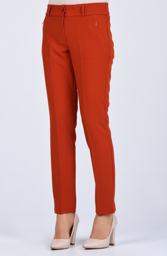 Pantalon Couleur brique 0107-04