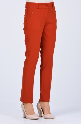 Pantalon Couleur brique 0107-04