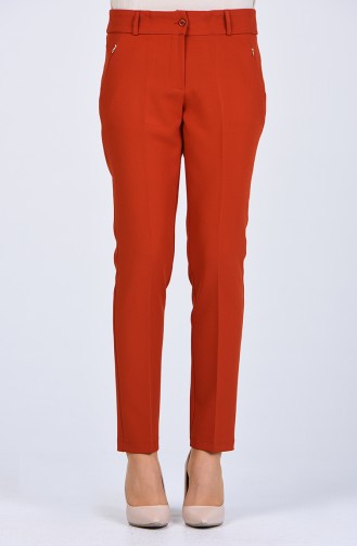 Pantalon Couleur brique 0107-04