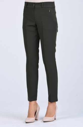 Classic Trousers with Pockets 0107-06 Khaki 0107-06