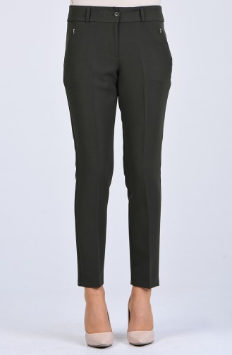Classic Trousers with Pockets 0107-06 Khaki 0107-06