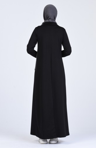 Düğme Detaylı Spor Elbise 9147-01 Siyah
