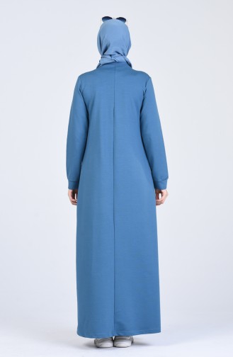 Robe Hijab Pétrole 9147-05