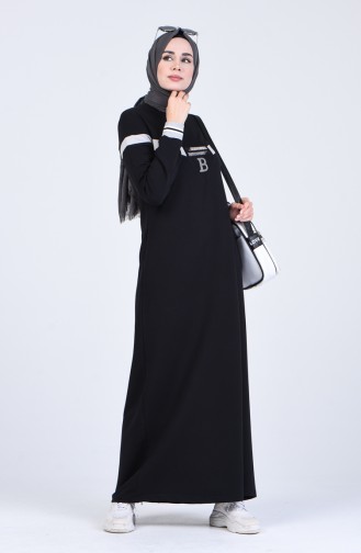 Black Hijab Dress 9155-01