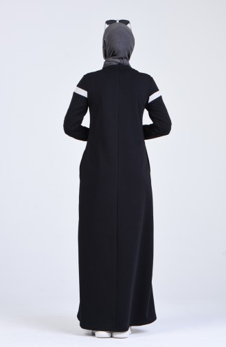 Schwarz Hijab Kleider 9155-01