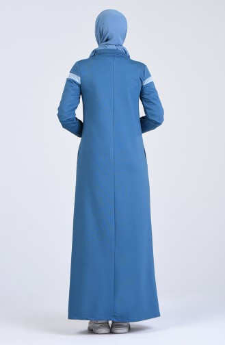 Petrol Hijab Dress 9155-04