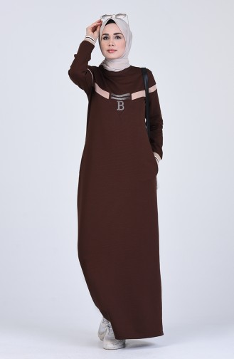 Robe Hijab Couleur Brun 9155-05