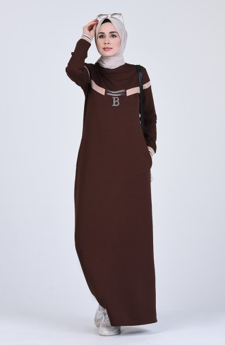 Braun Hijab Kleider 9155-05