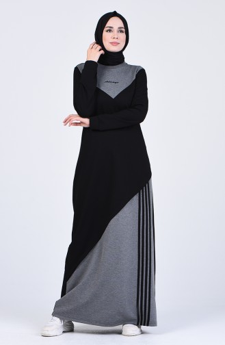 Black Hijab Dress 9160-01