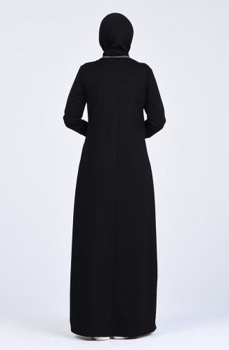 Schwarz Hijab Kleider 9160-01