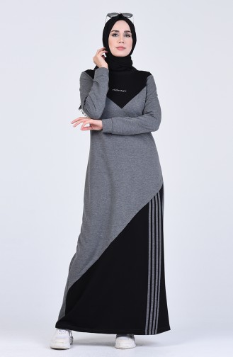 Anthracite Hijab Dress 9160-03