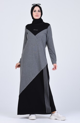 Anthracite Hijab Dress 9160-03