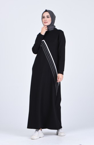Black Hijab Dress 9175-01